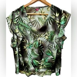 Vince Camuto Women Summer Top Palm Leaves